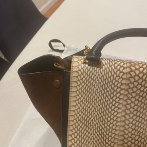 Celine Tapeze Suede and Python Shoulder bag - Picture 4 of 13